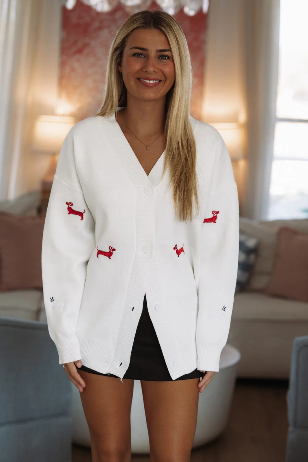 1 Hot Dog Cardigan - White