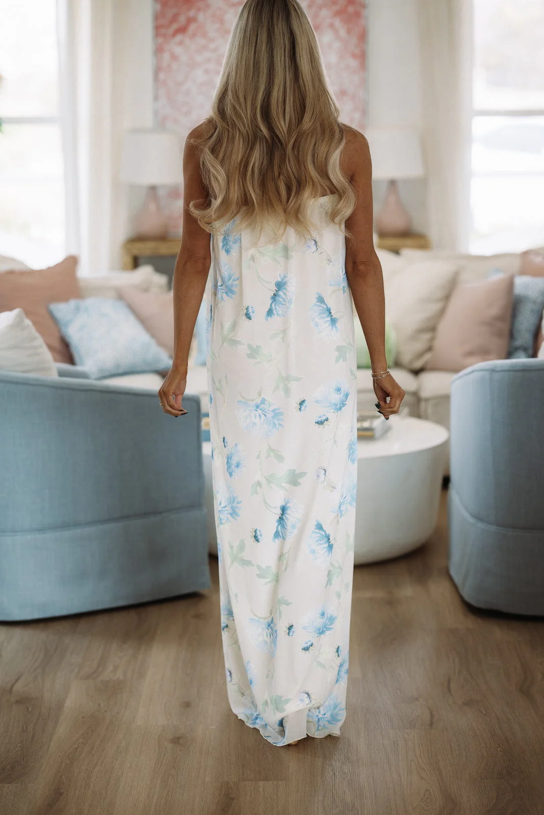 Alexia Floral Maxi Dress - Ivory, Blue And Green - Image 2
