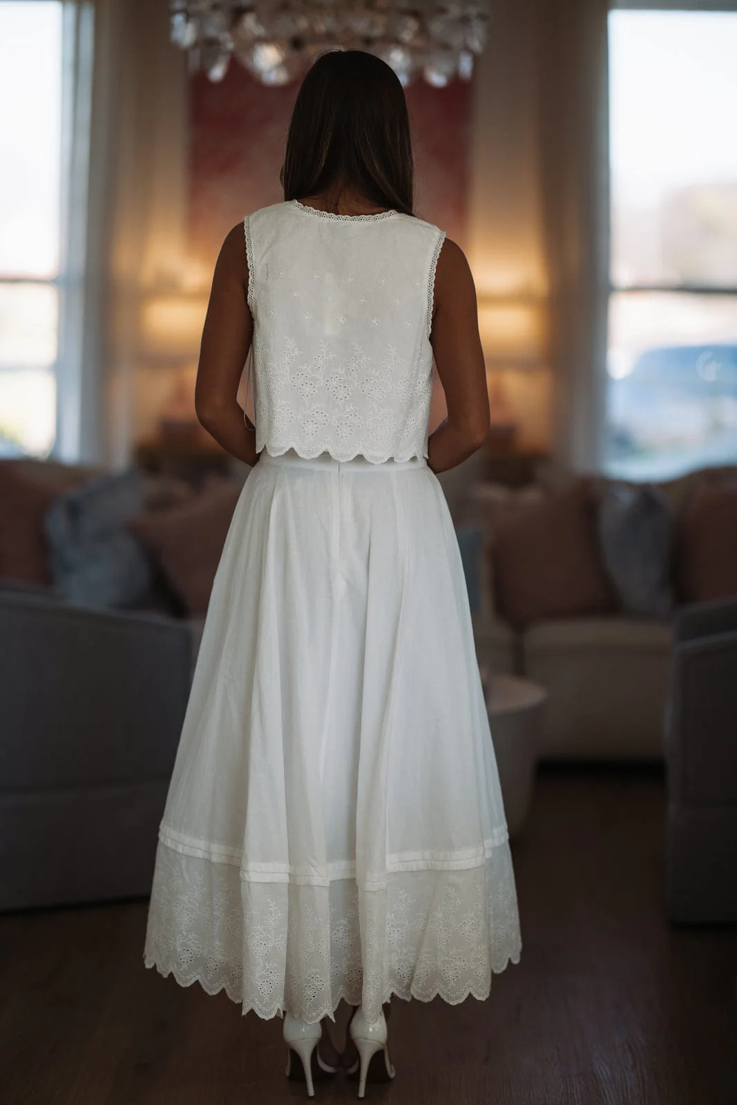 Always Yours Crop Top and Maxi Skirt Set - Off White - Image 4
