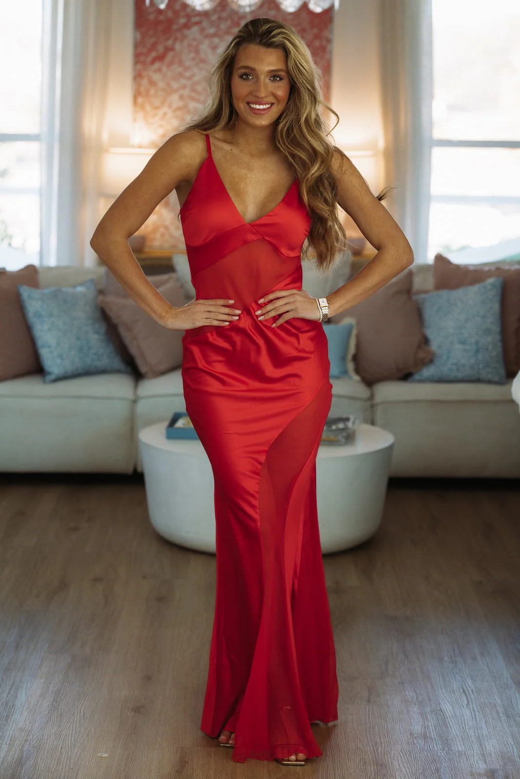 Amour Evening Maxi Dress - Red - Image 3