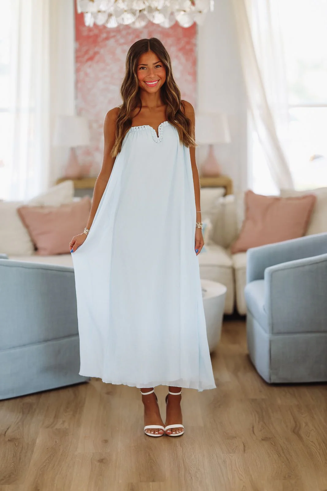 Angel Kisses Maxi Dress - Light Blue - Image 2