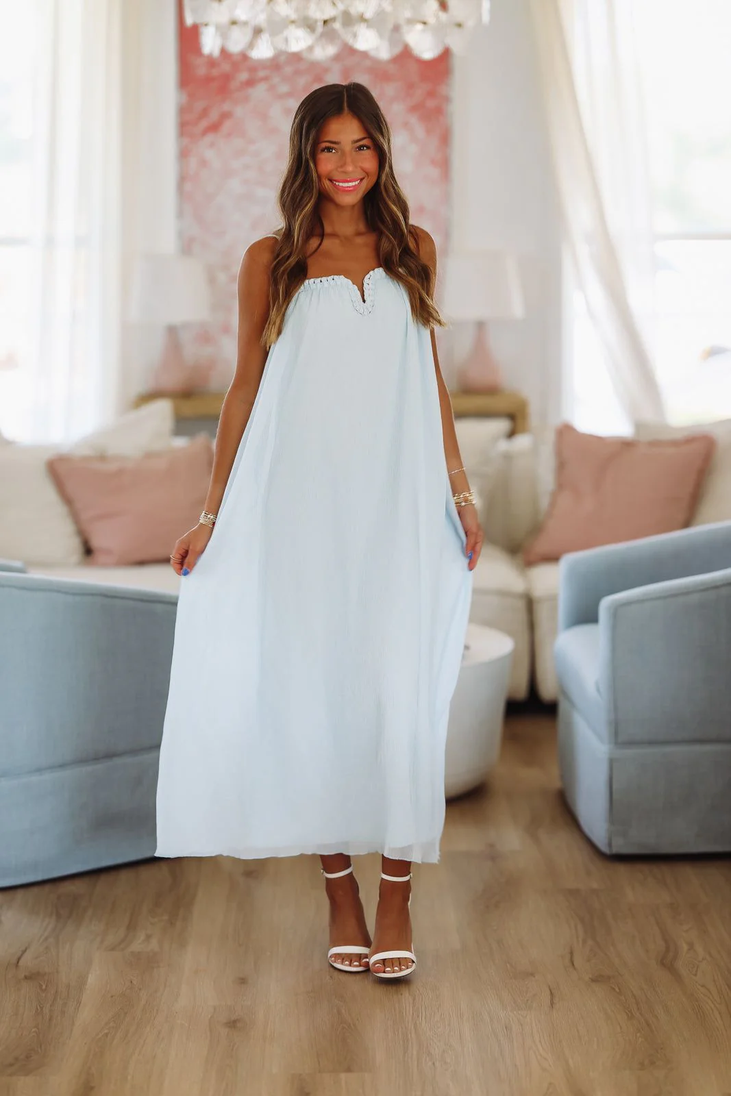 Angel Kisses Maxi Dress - Light Blue - Image 3