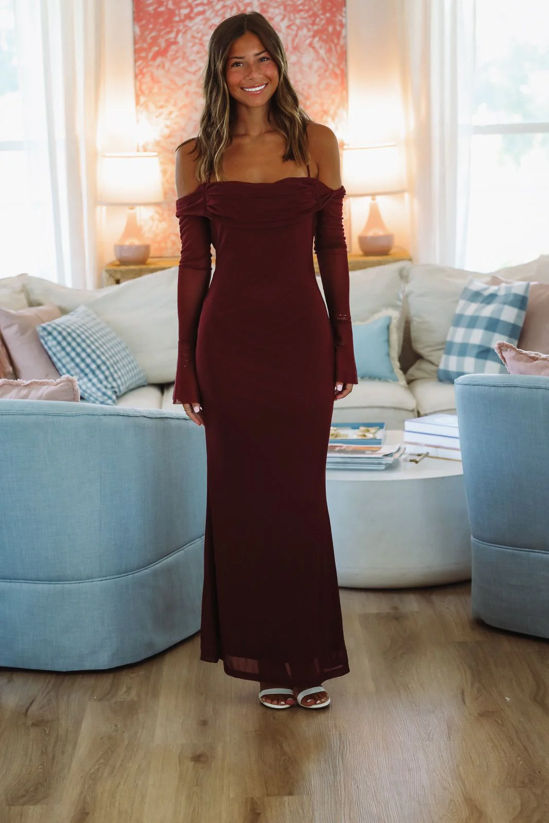 Baby Come Back Midi Dress - Chocolate Burgundy - Image 2
