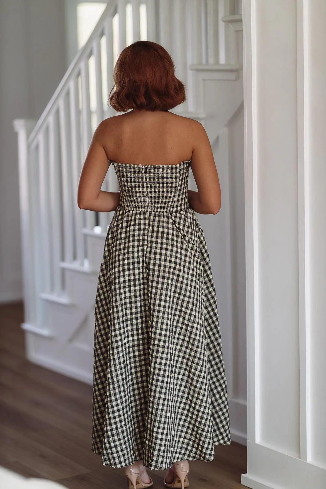 Bennett Maxi Dress - Navy Blue and Taupe - Image 3