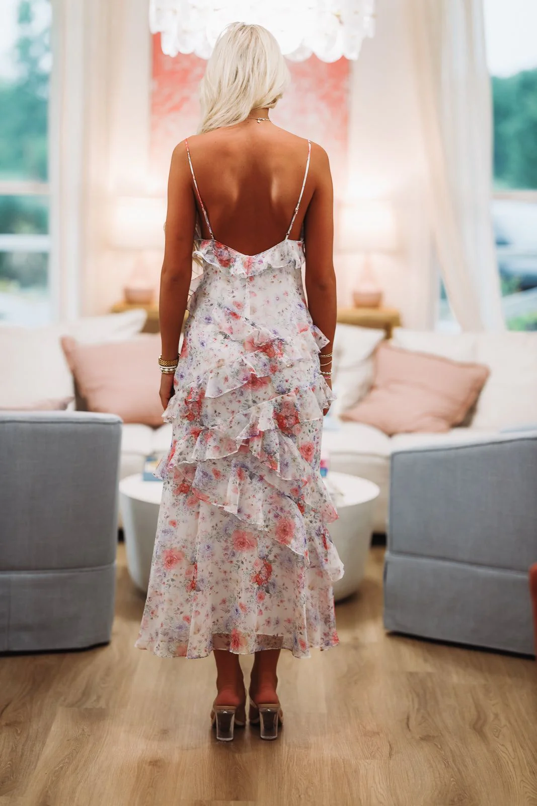 Bloomfinity Maxi Dress - White and Purple - Image 3