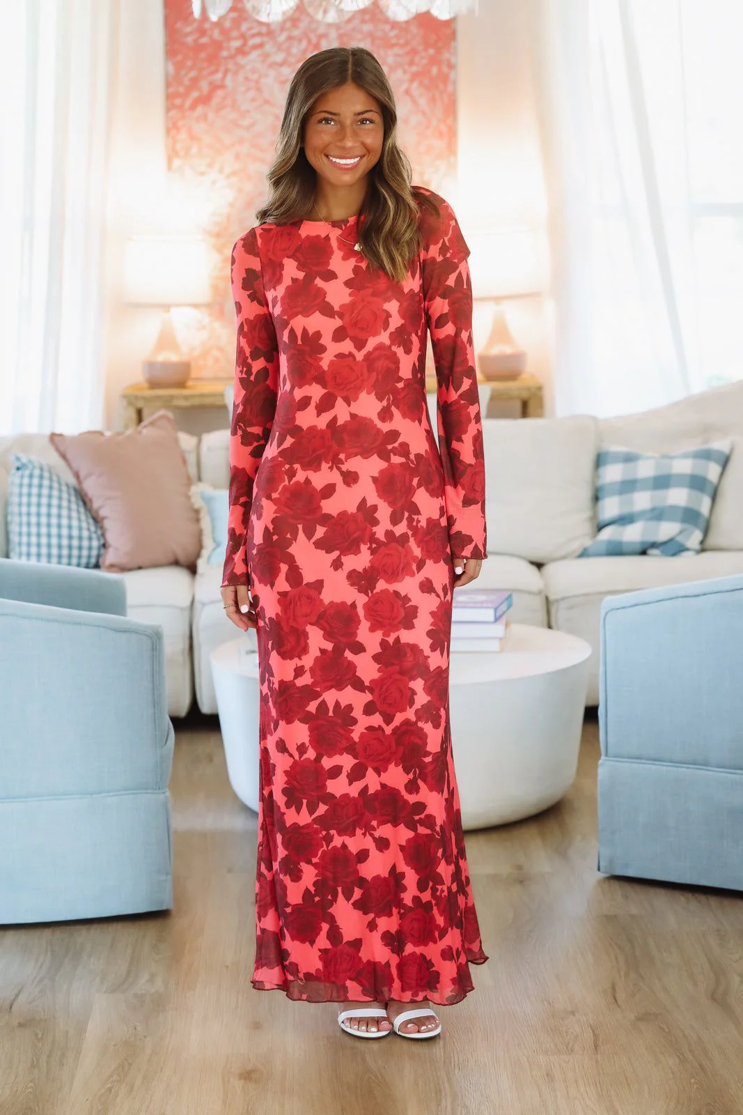 Blooming Belle Maxi Dress - Red - Image 2
