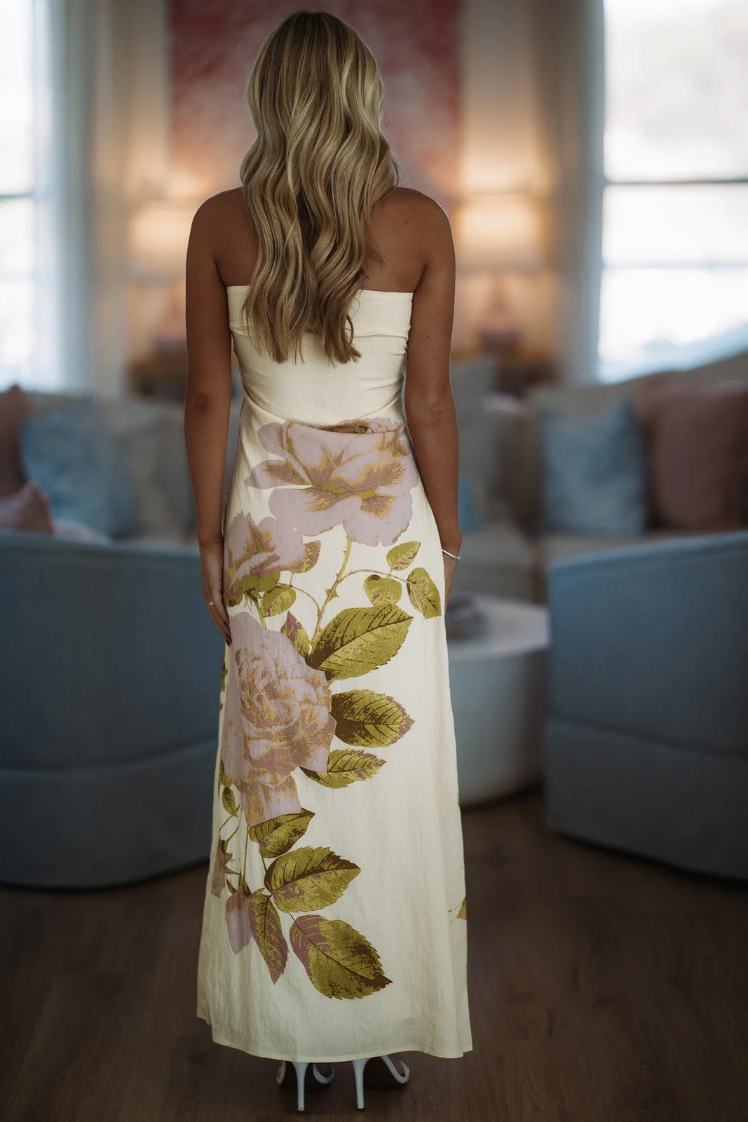Blow Kisses Maxi Dress - Butter Yellow, Lavender and Green - Image 3