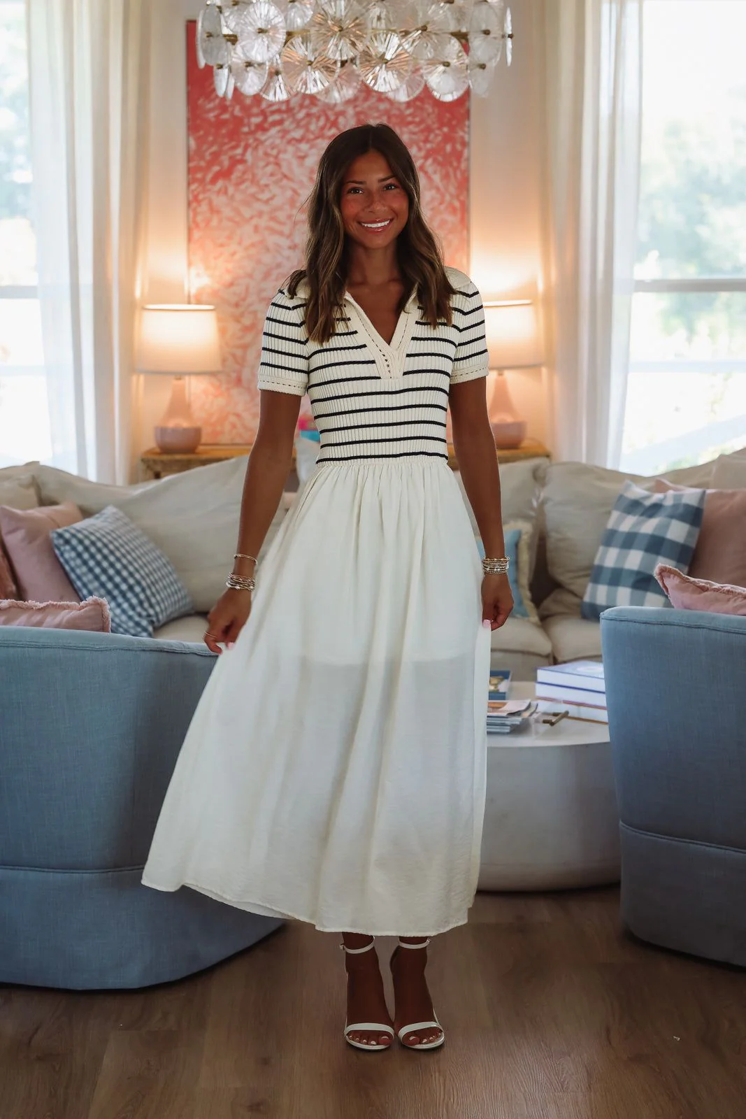 Boardwalk Stroll Midi Dress - Ivory - Image 2