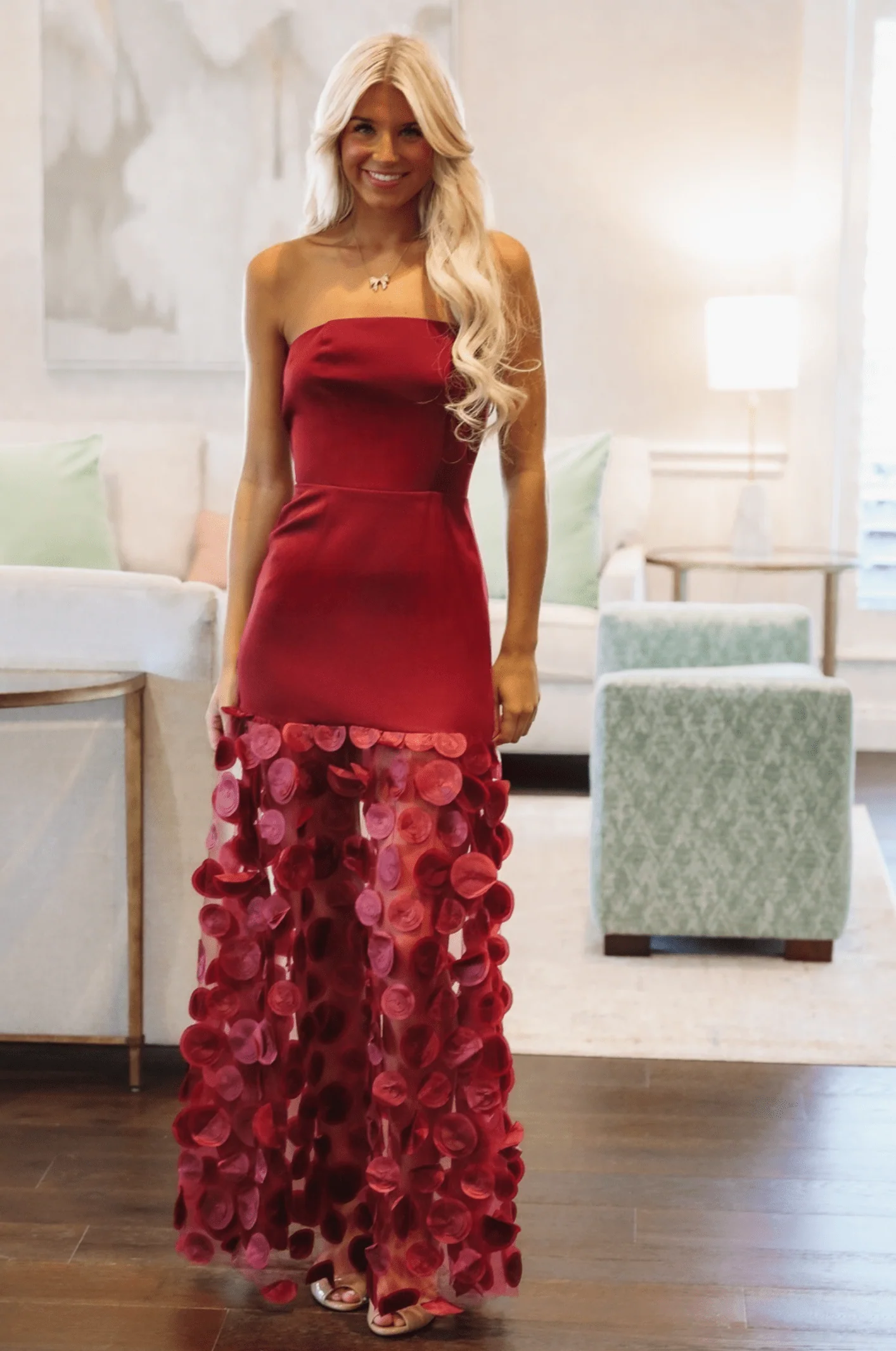 Bordeaux Nights Maxi Dress - Wine - Image 2