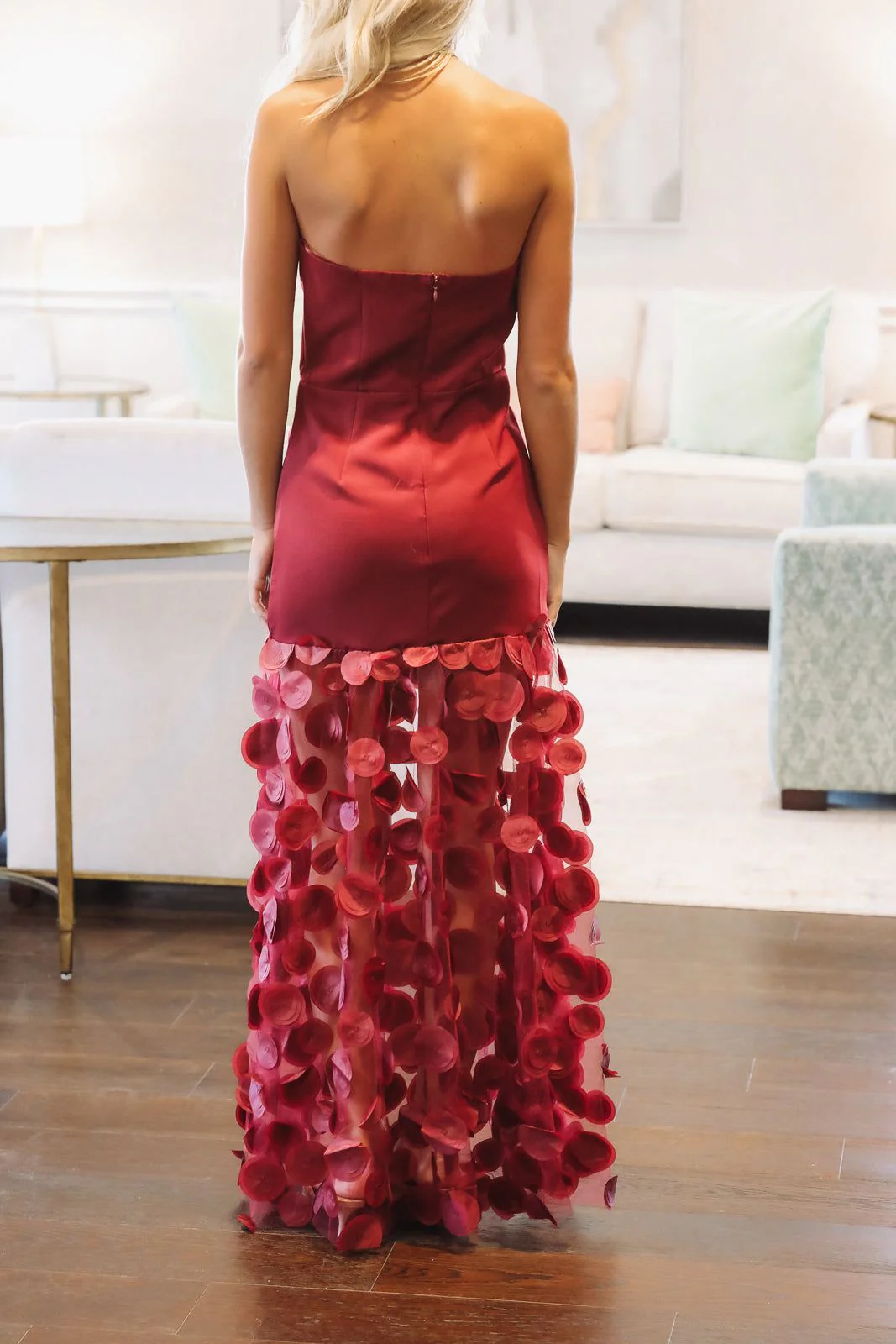 Bordeaux Nights Maxi Dress - Wine - Image 3