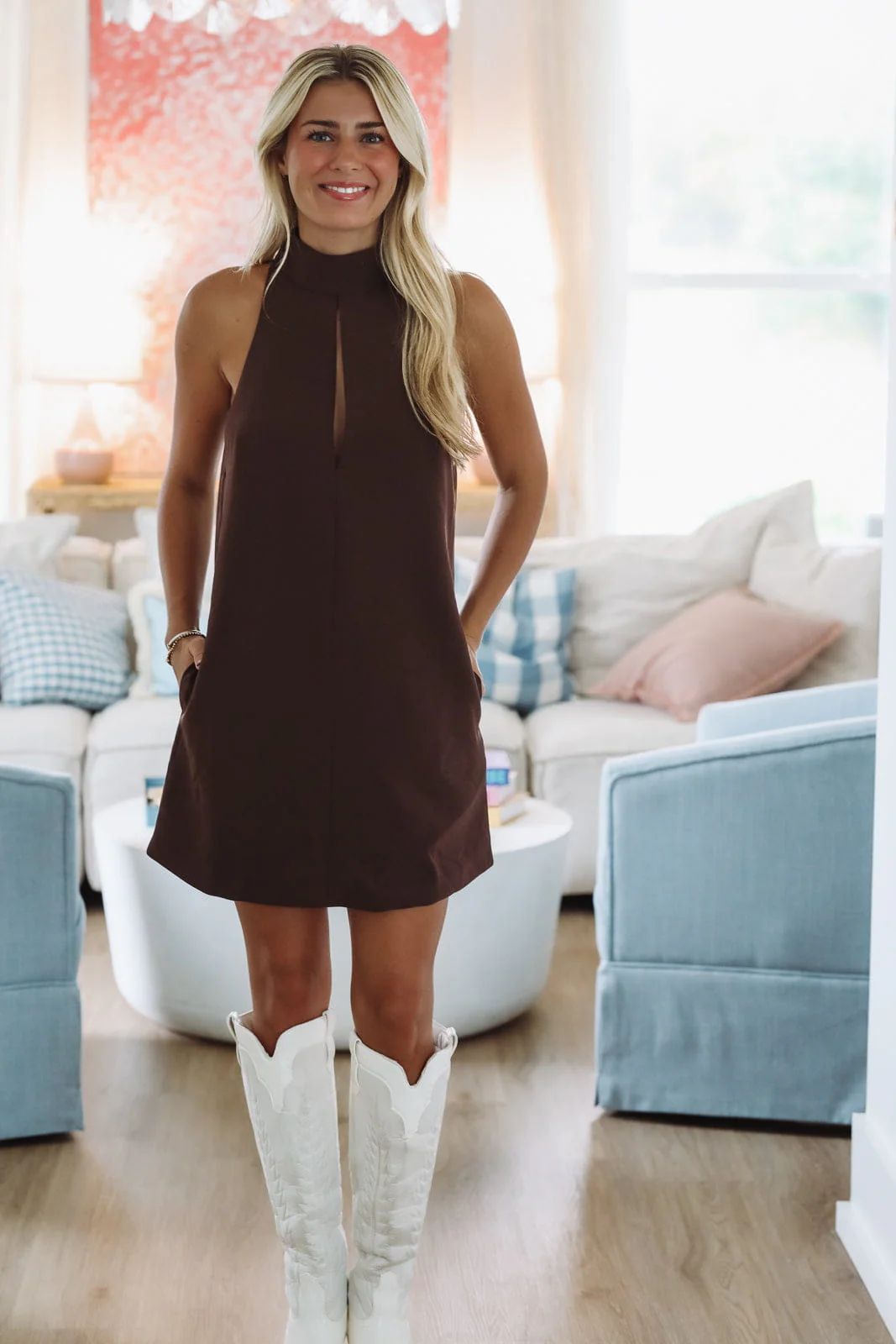 Born to Outshine Mini Dress - Dark Brown - Image 2