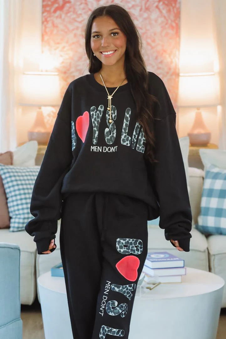 Boys Lie Caitlyn Coded V2 Kara Crewneck - Black