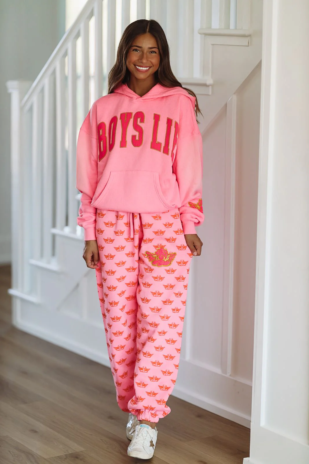 Boys Lie Not Your Puppet Racer Hoodie - Pink - Image 6