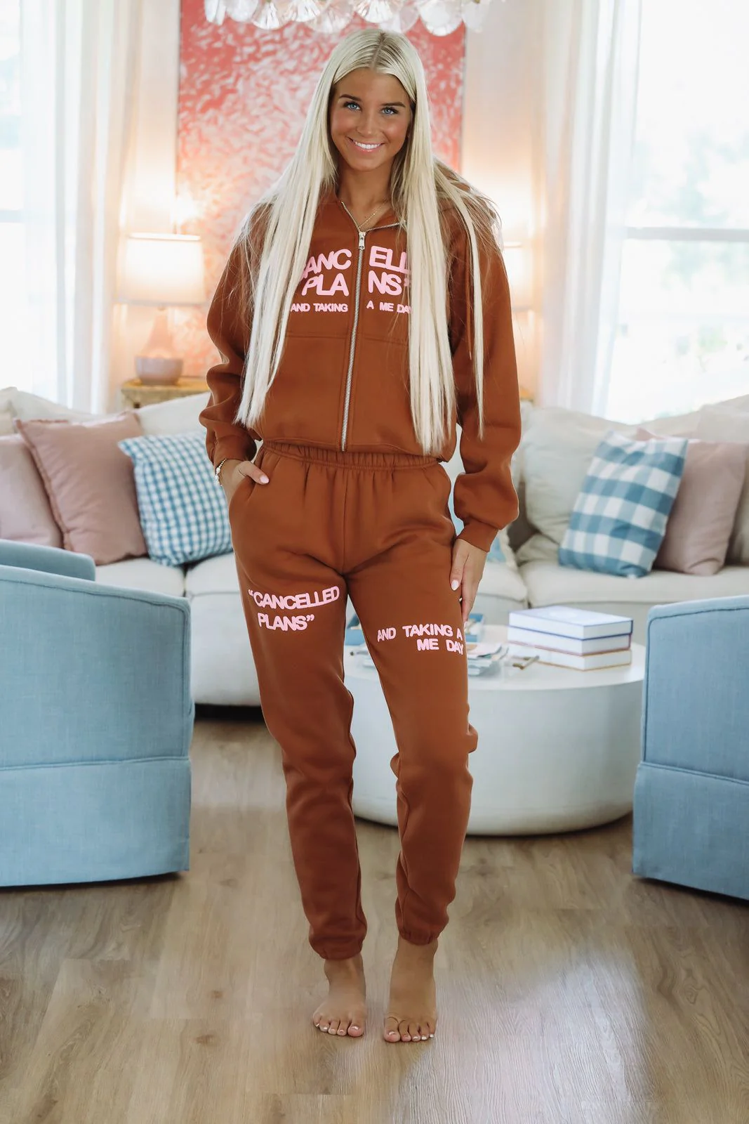 Canceled Plans Women's Me Day Zip Hoodie By Mayfair Group - Cinnamon - Image 2