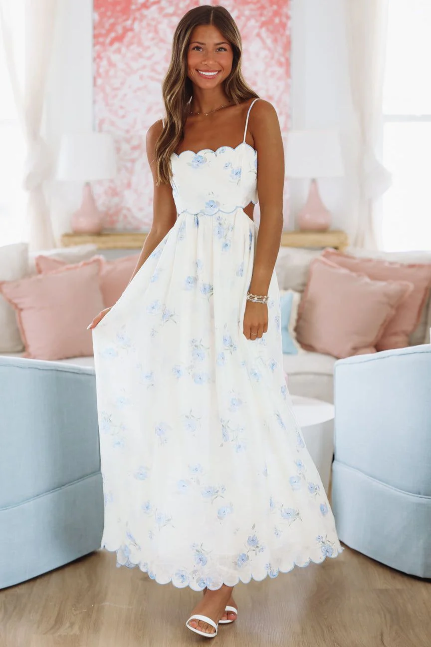 Celebratory Moment Midi Dress - Blue
