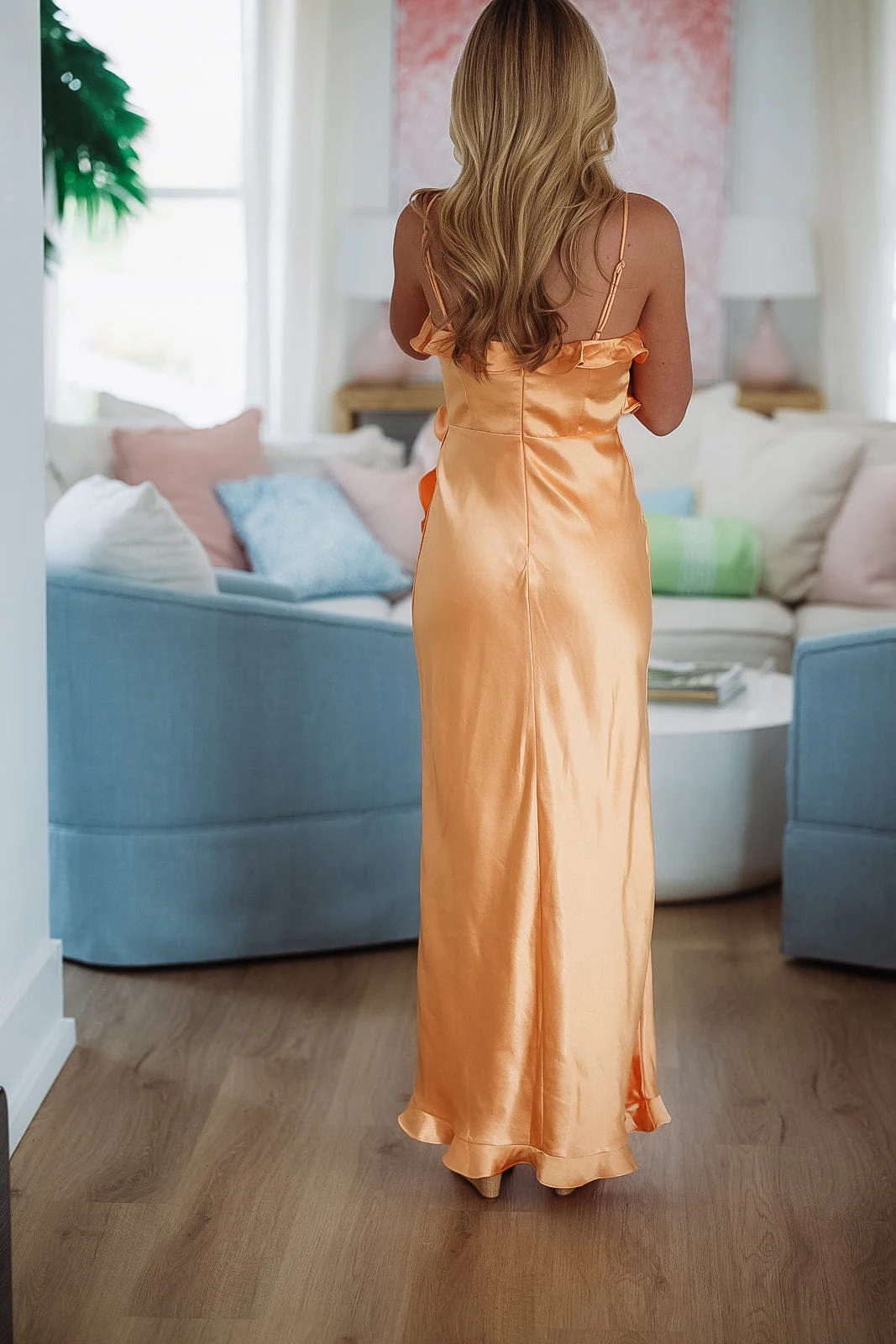 Citrus Spice Maxi Dress - Cantaloupe Orange - Image 3