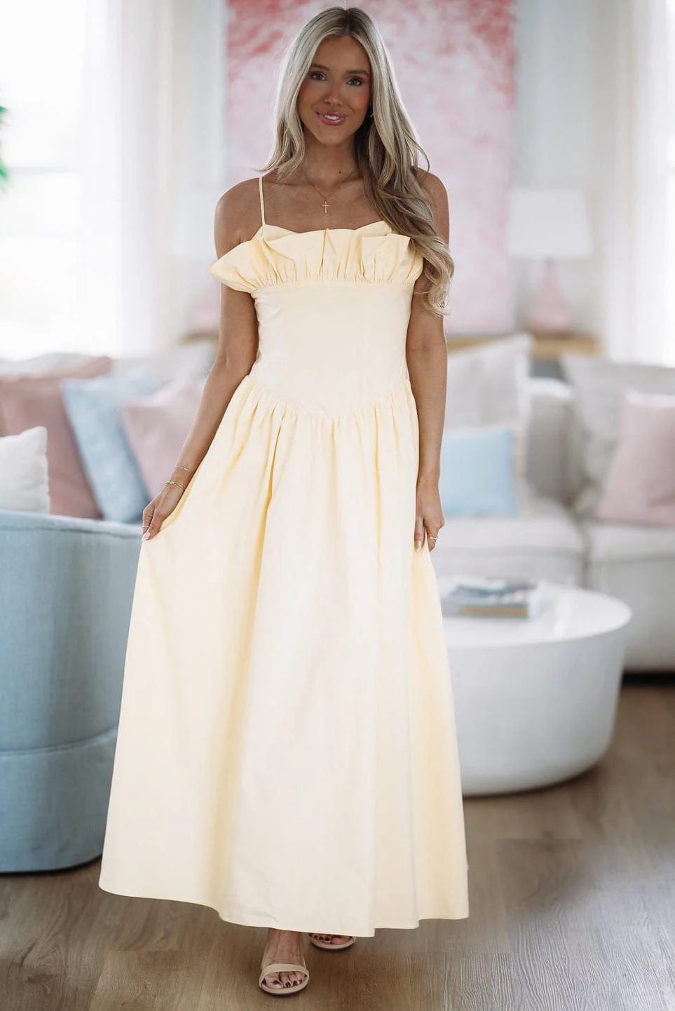 Classic Love Story Maxi Dress - Butter Yellow - Image 2