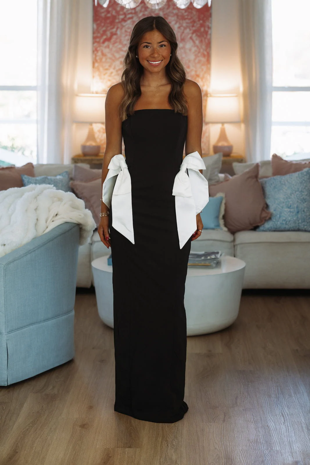 Classic With A Twist Maxi Dress -Black and White - Image 2