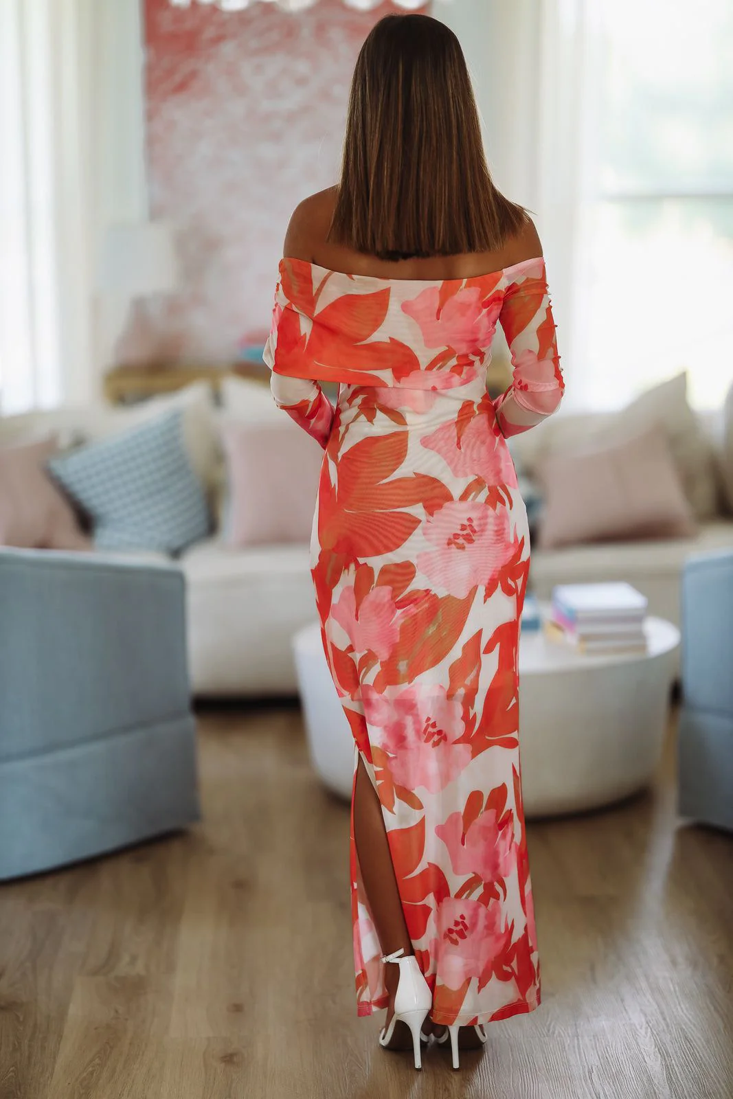 Crown Imperial Maxi Dress - Pink and Orange - Image 2