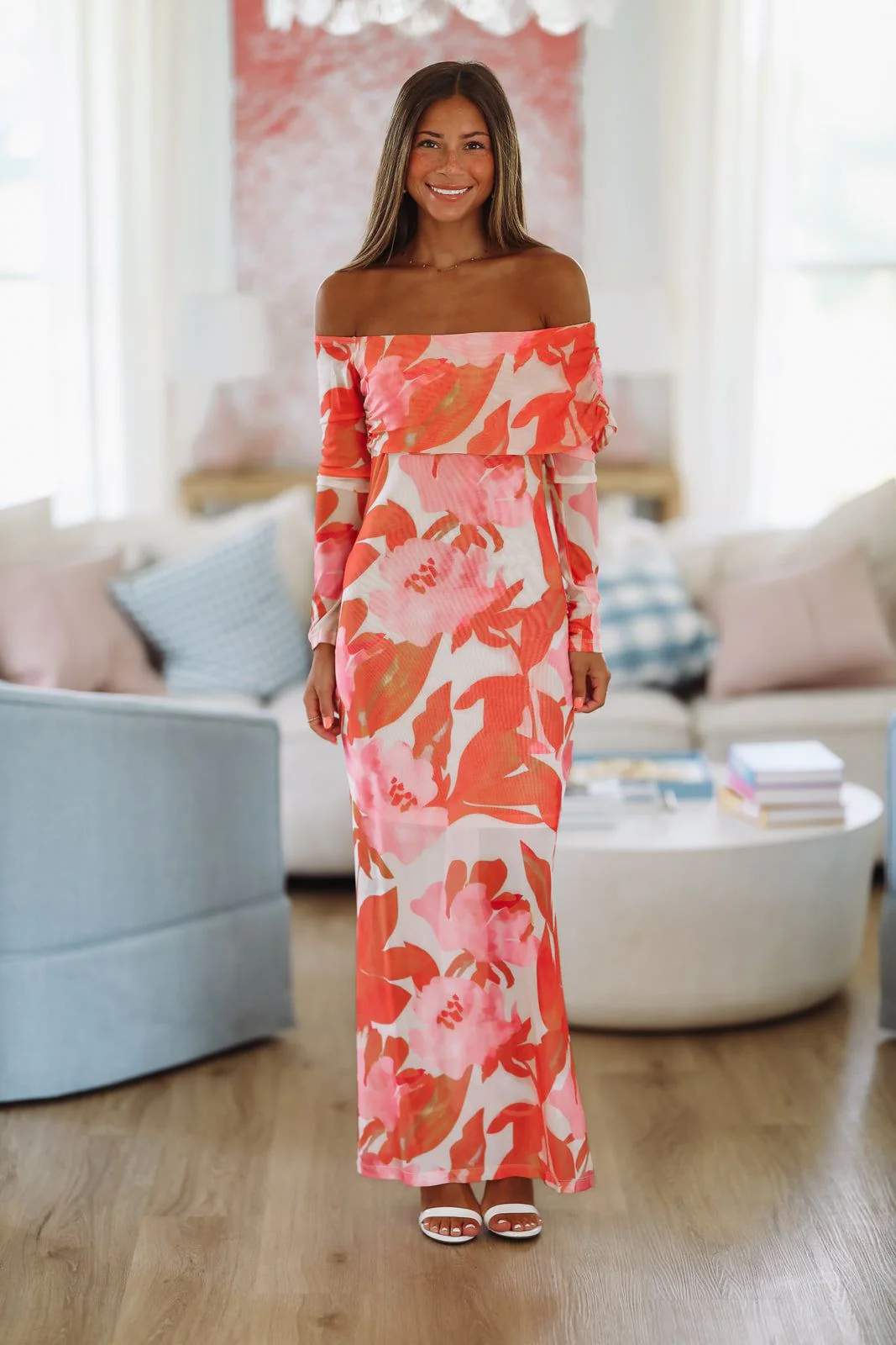 Crown Imperial Maxi Dress - Pink and Orange - Image 3