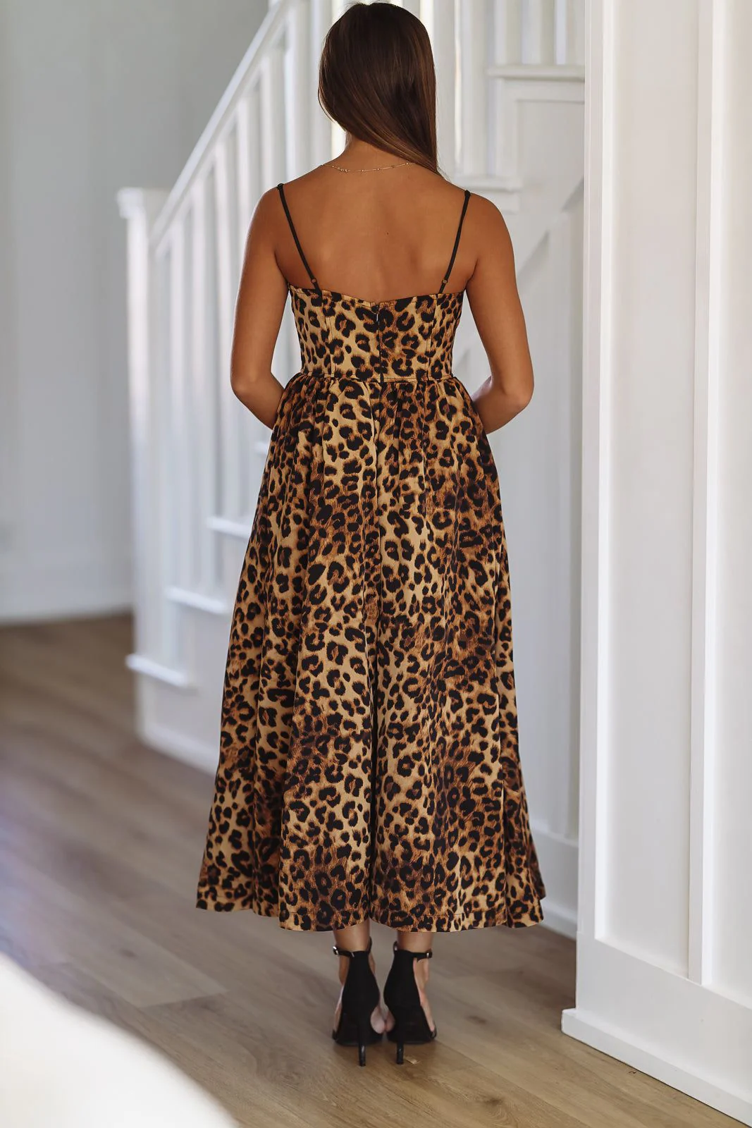 Crushin' Hearts Midi Dress - Black and Brown - Image 3