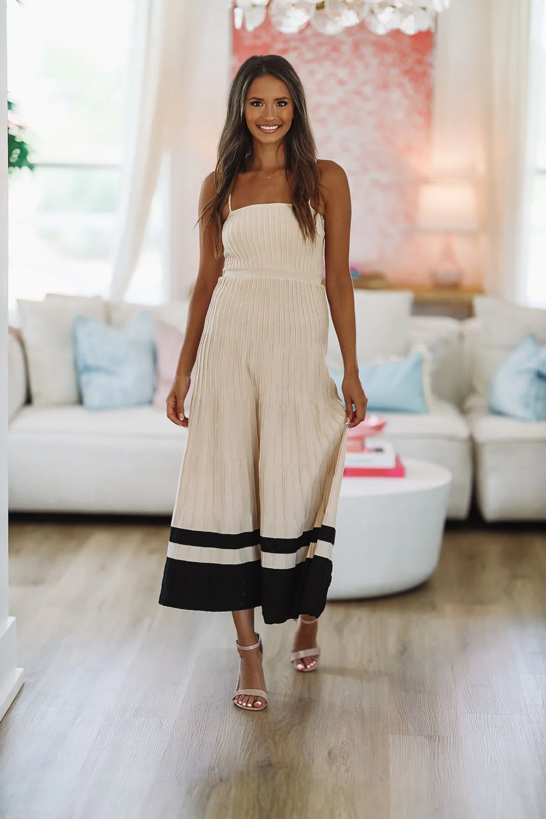 Daily Stroll Midi Dress - Khaki And Black - Image 3
