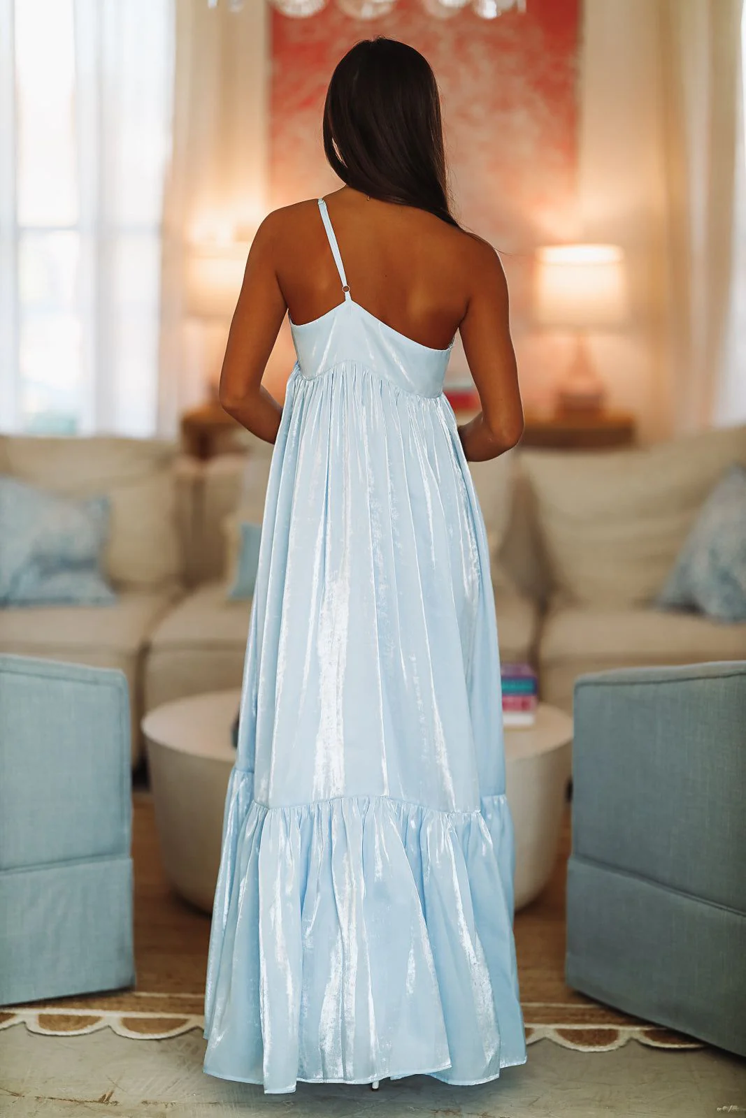 Dance Floor Bound Maxi Dress - Light Blue - Image 7