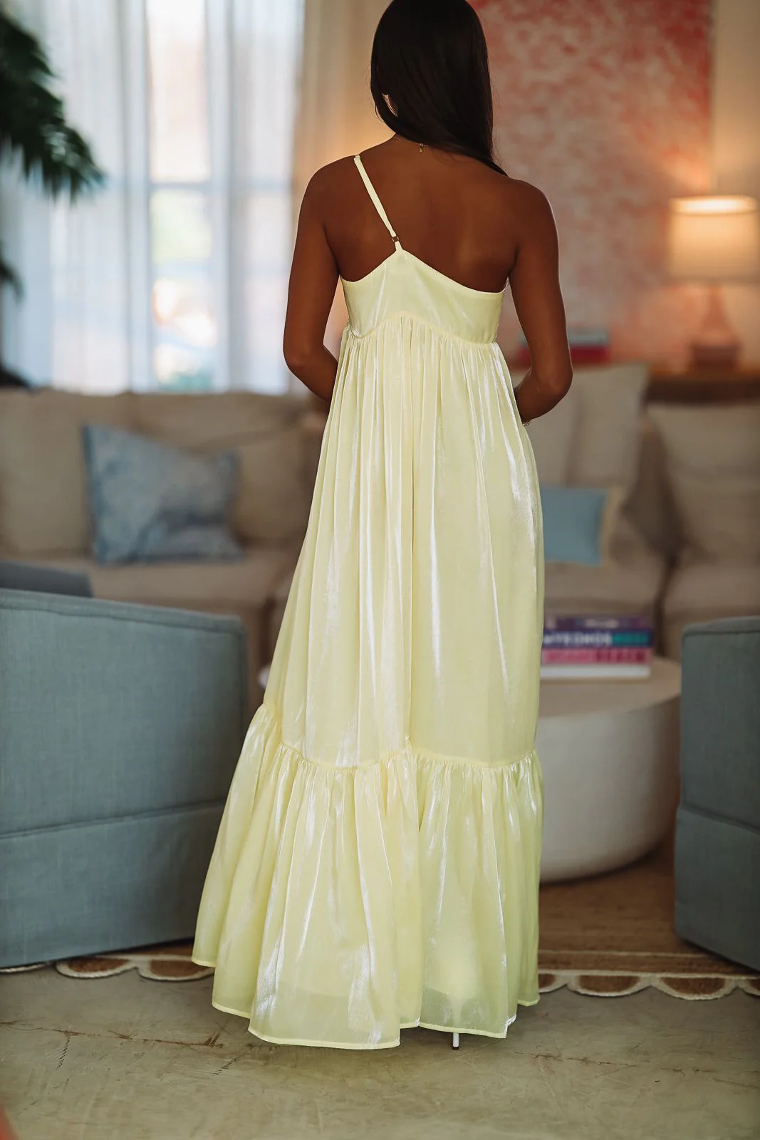 Dance Floor Bound Maxi Dress - Light Yellow - Image 5