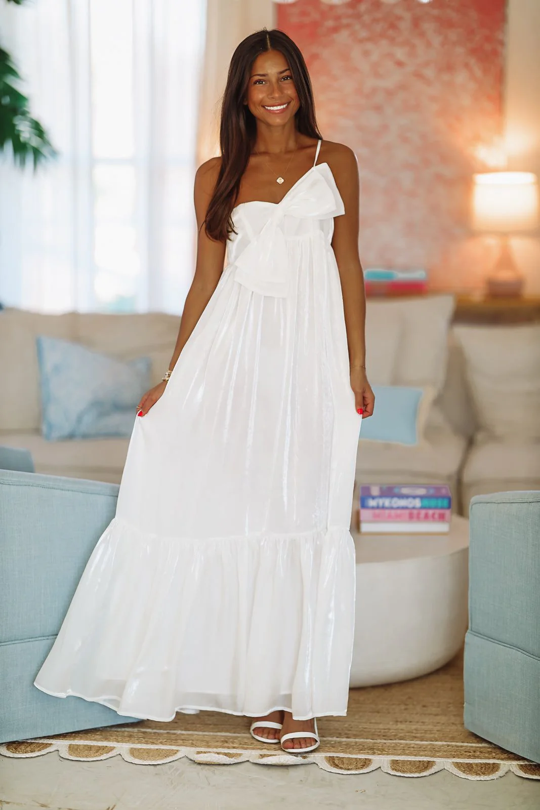 Dance Floor Bound Maxi Dress - White - Image 6
