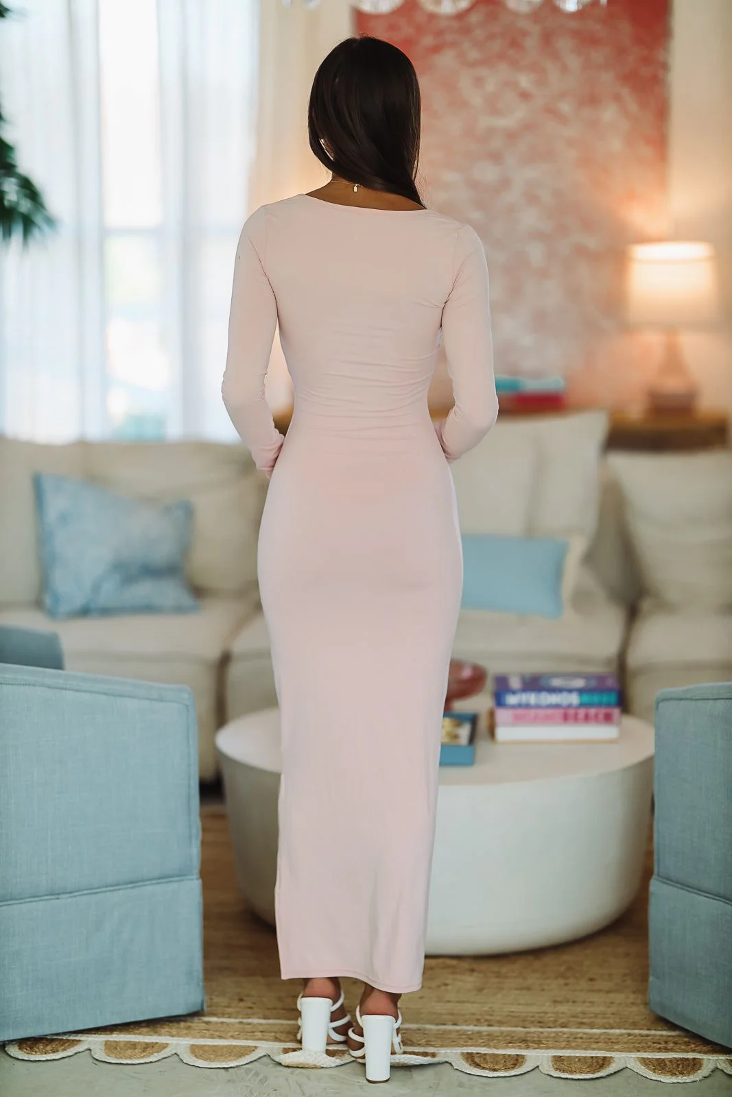 Don't Skip Out Maxi Dress - Light Pink - Image 4