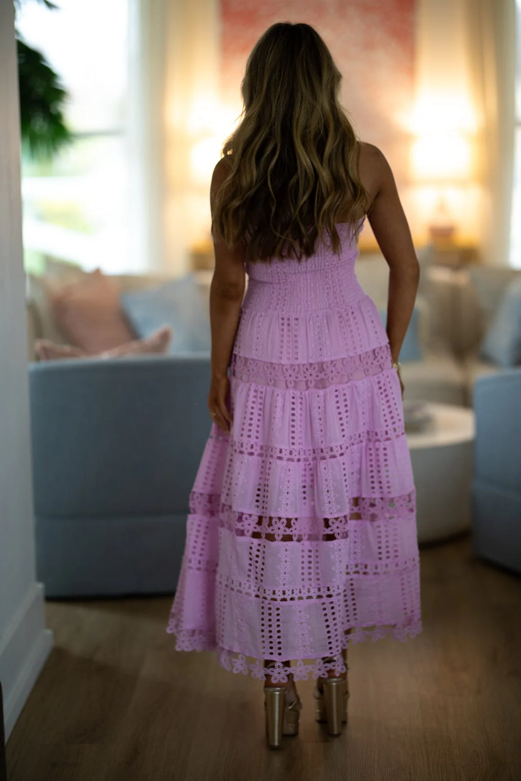 Early Evening Midi Dress - Lavender Pink - Image 3