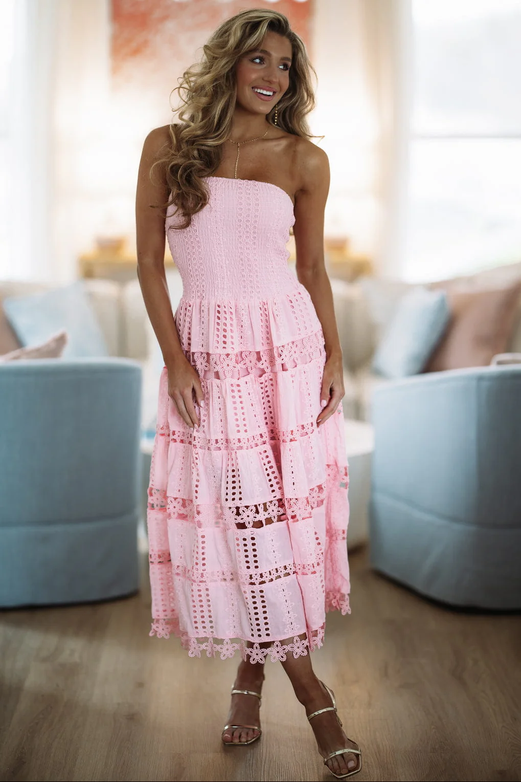 Early Evening Midi Dress - Pink