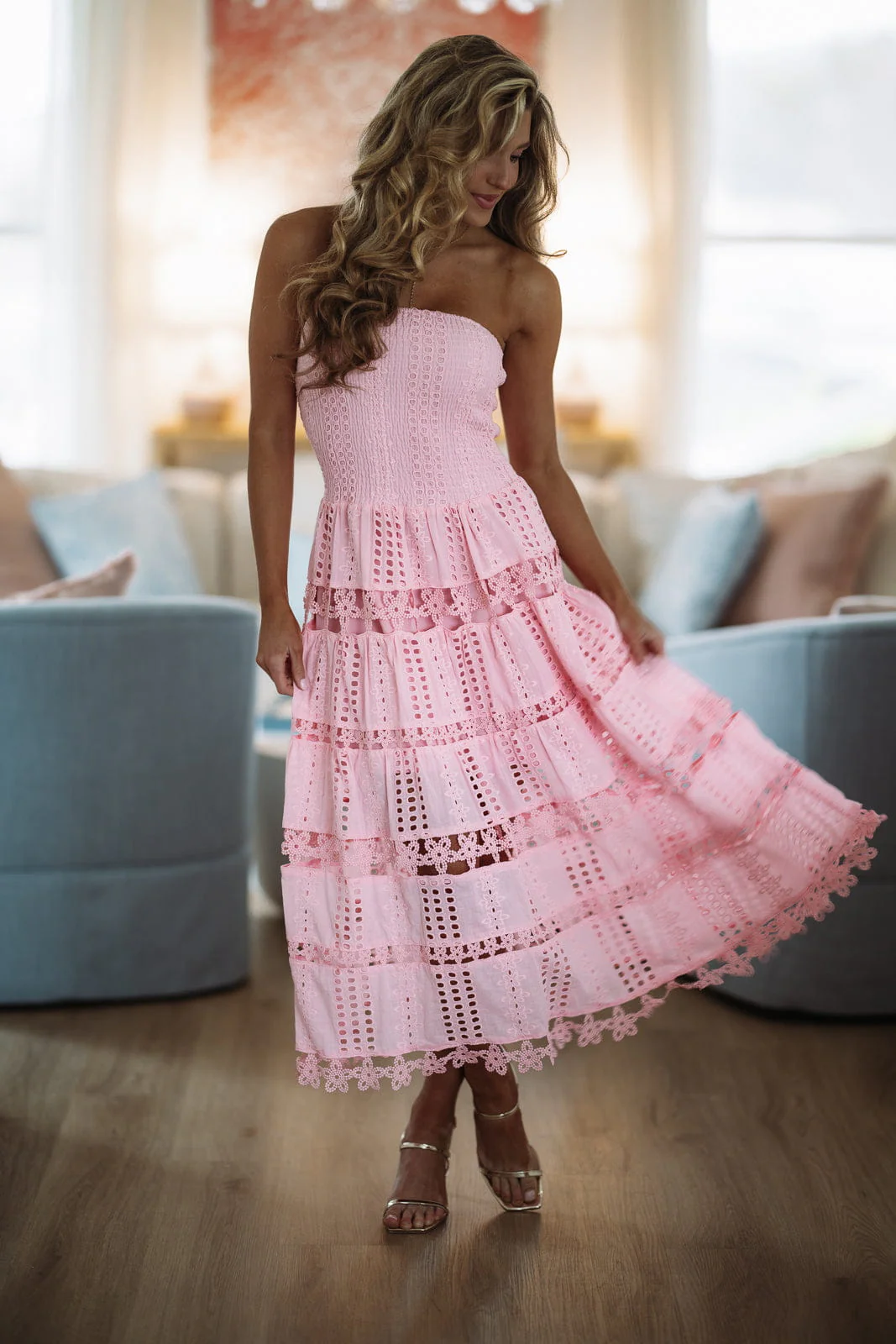 Early Evening Midi Dress - Pink - Image 2