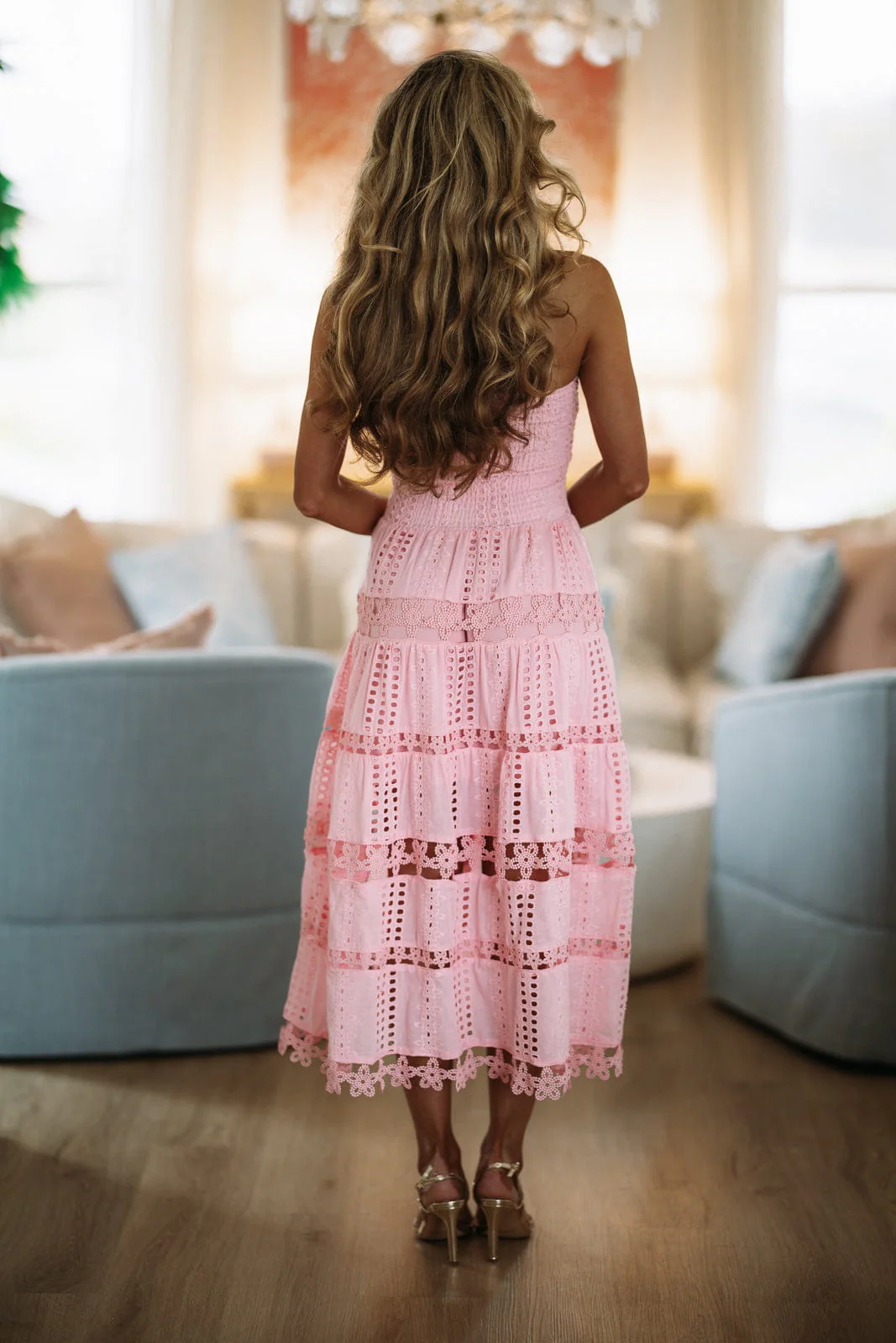 Early Evening Midi Dress - Pink - Image 4