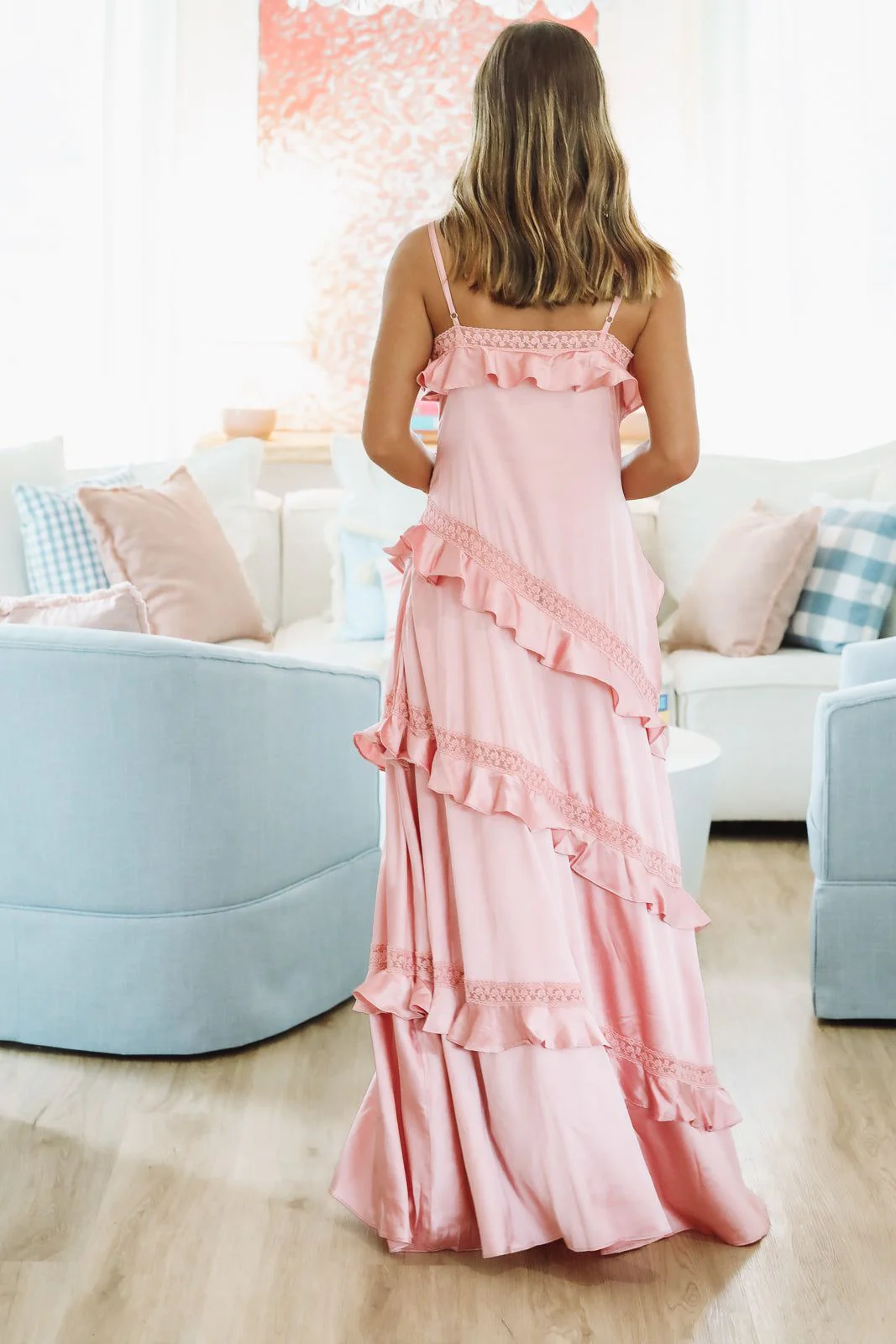 Enchanted Lace Maxi Dress - Rose Pink - Image 3