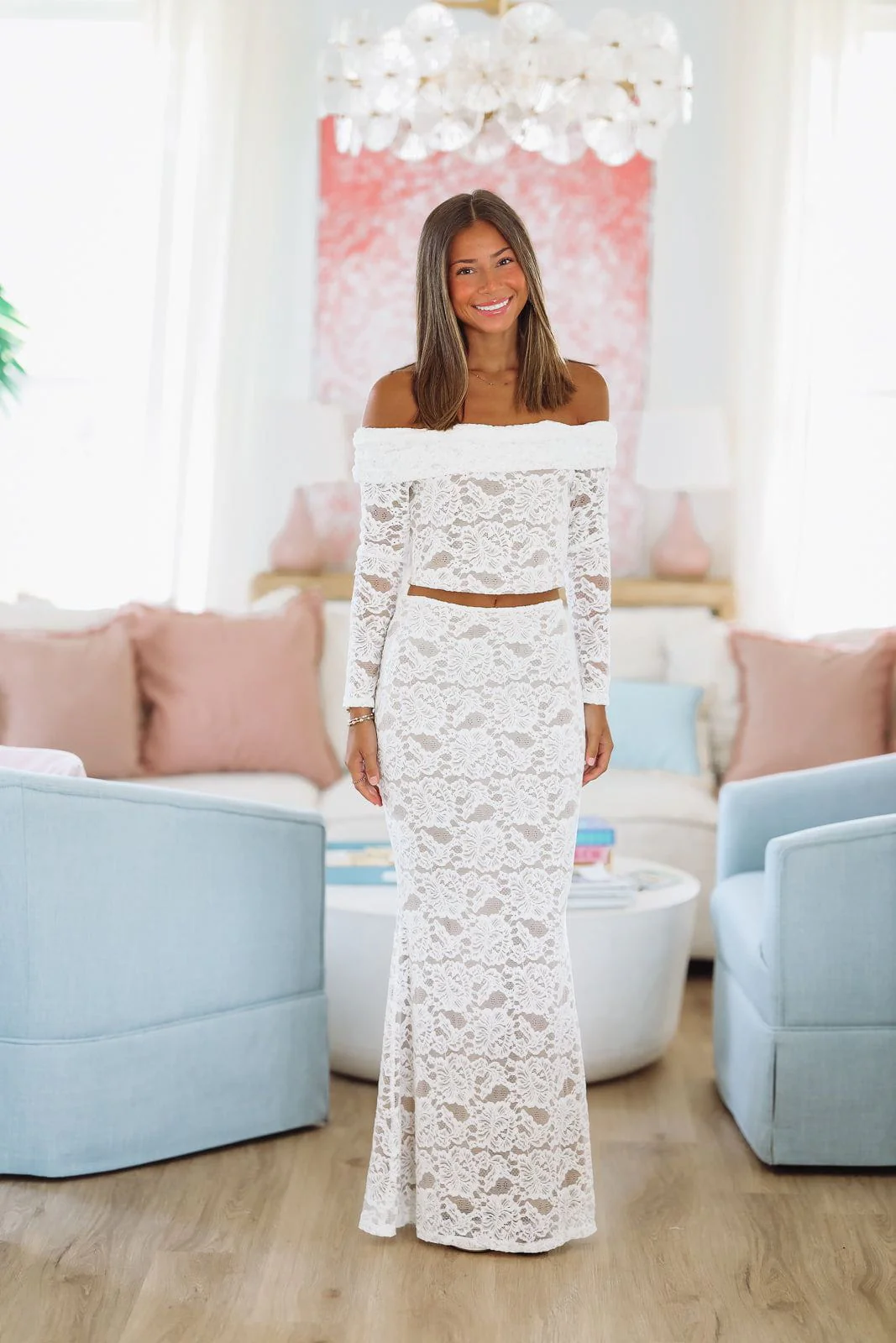Endless East Top and Maxi Skirt Set - Off White - Image 2