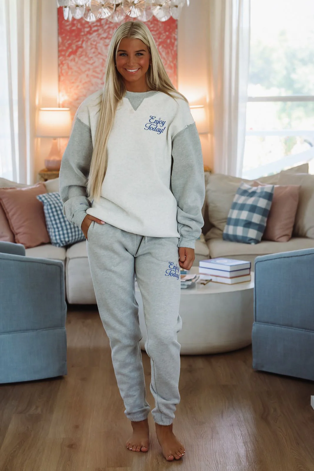 Enjoy Today Crewneck By Mayfair Group - Heather Grey
