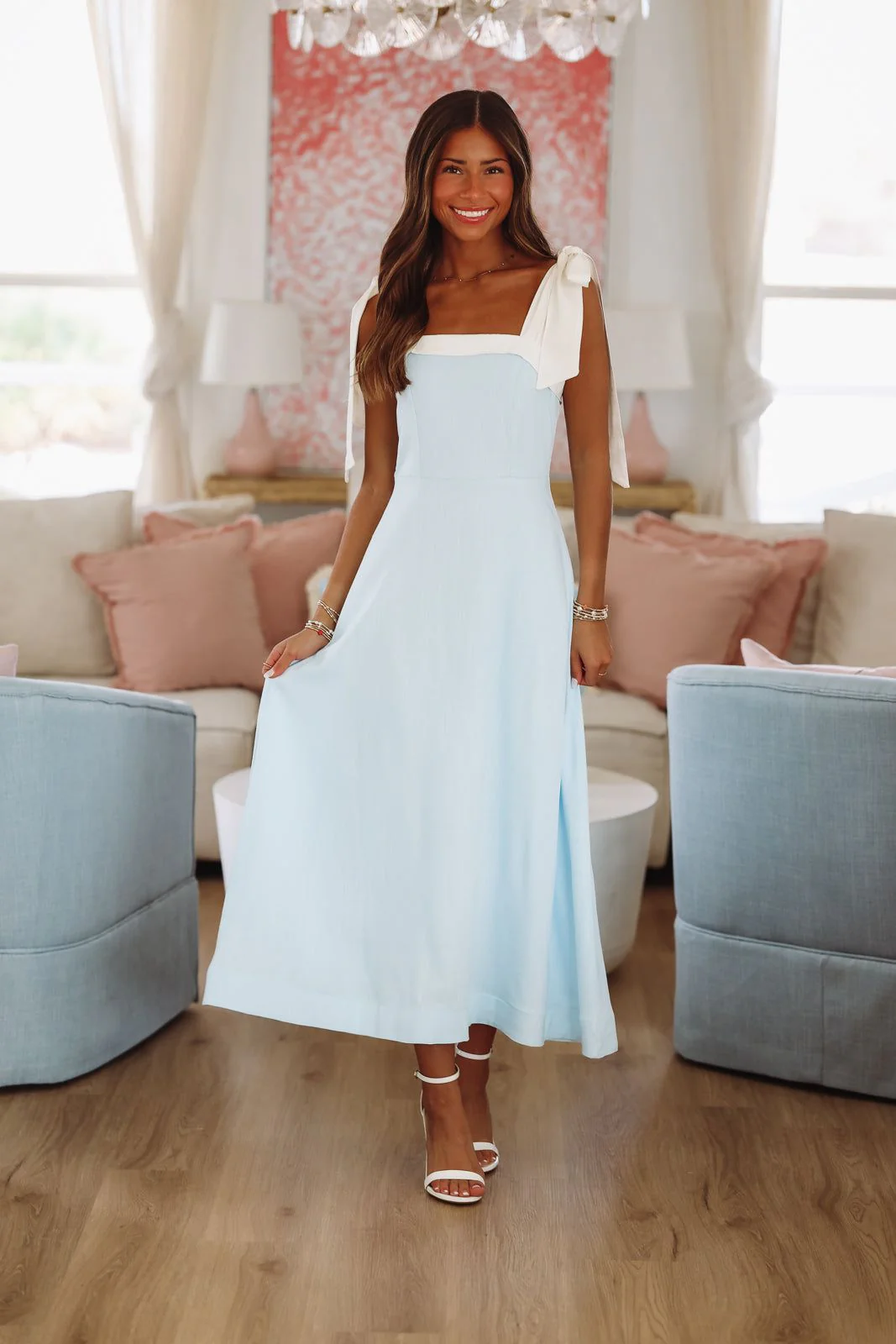 Evening Mantra Midi Dress - Blue - Image 2