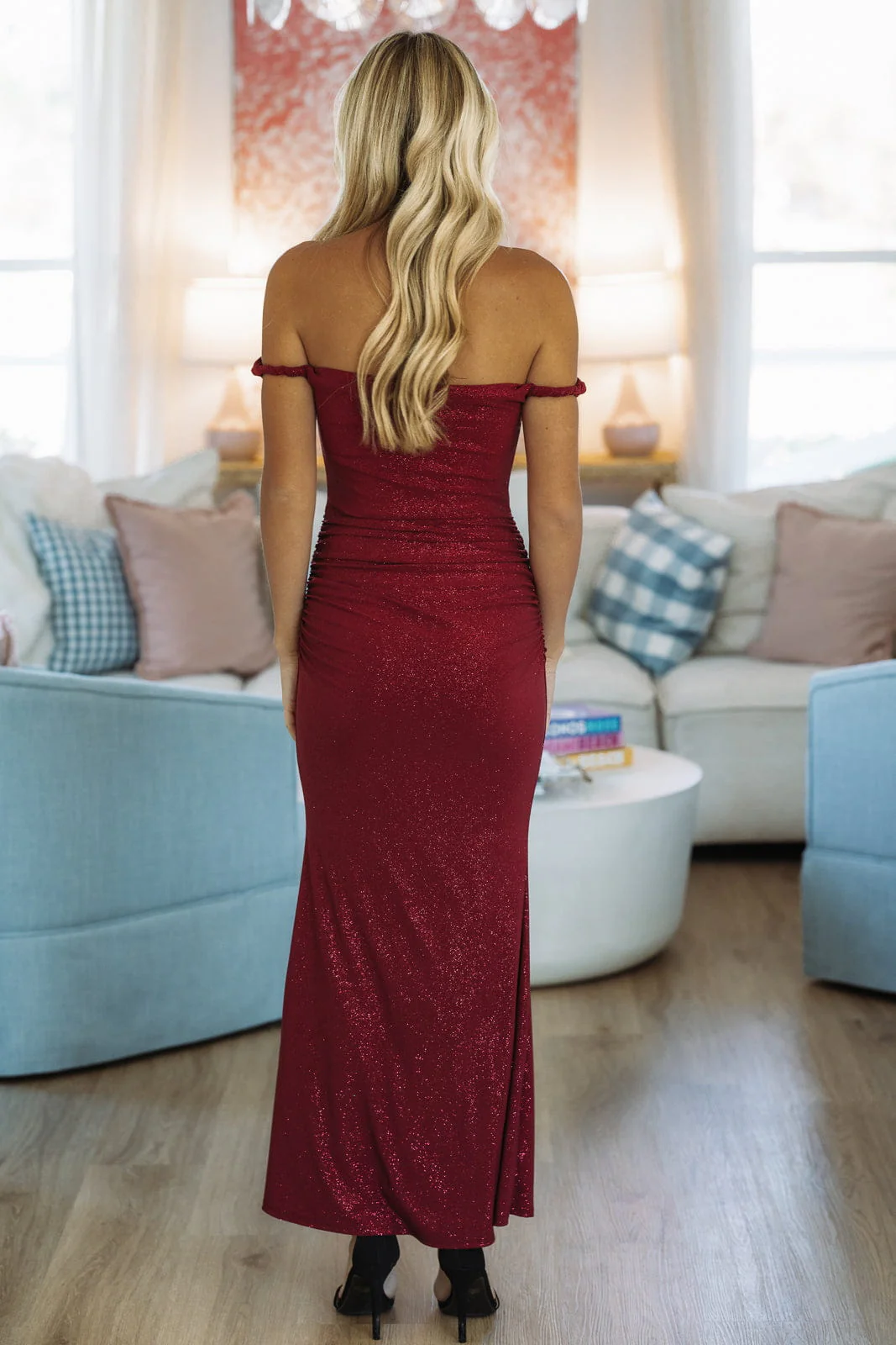 Evening Sonata Maxi Dress - Burgundy - Image 2