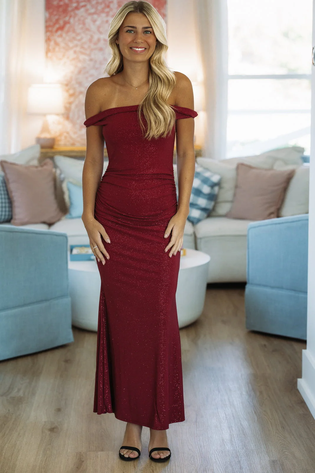 Evening Sonata Maxi Dress - Burgundy - Image 3
