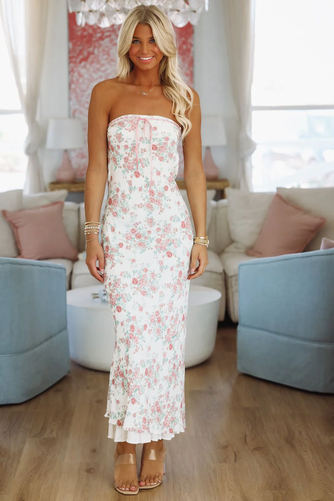 Floral Fantasy Maxi Dress - Pink - Image 2
