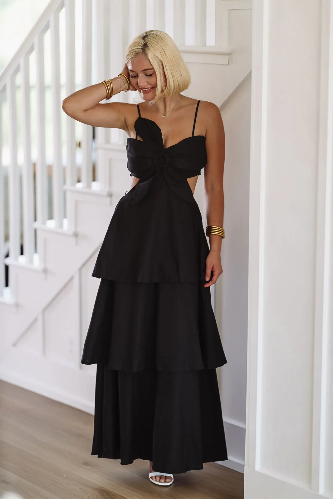 Flower on Top Maxi Dress - Black - Image 2