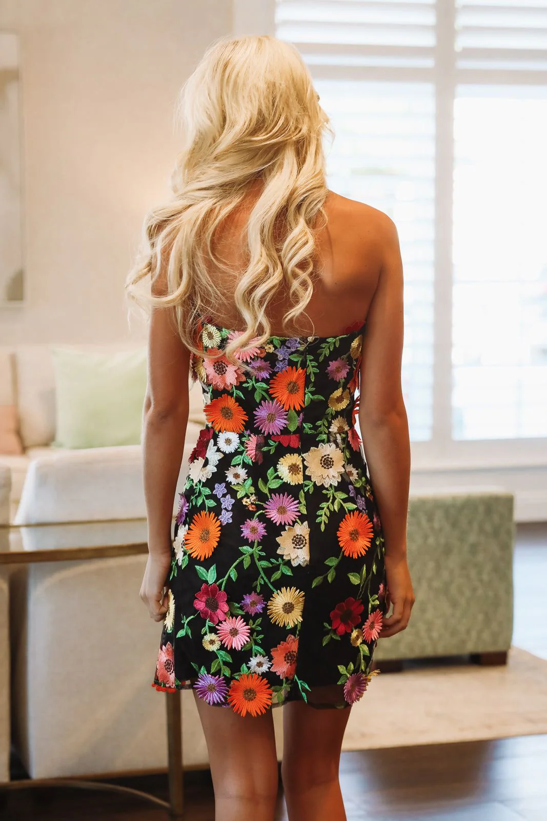 Garden After Dark Mini Dress - Black - Image 2