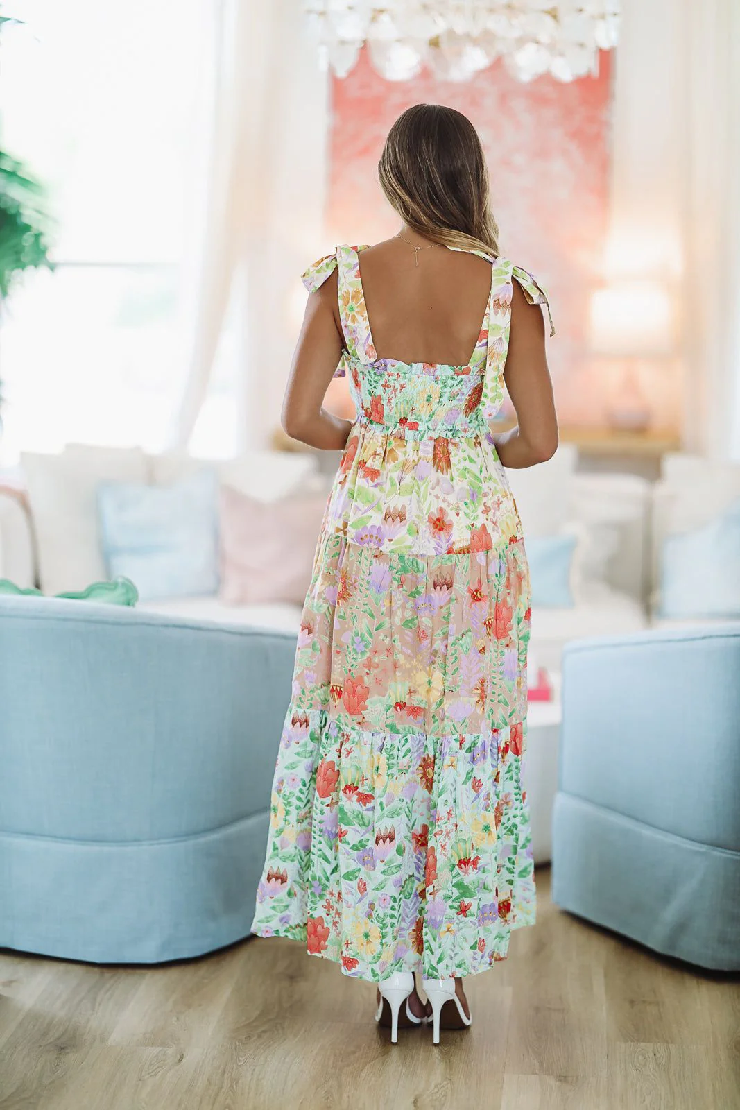 Garden Dream Maxi Dress - Green, Purple and Pink - Image 3