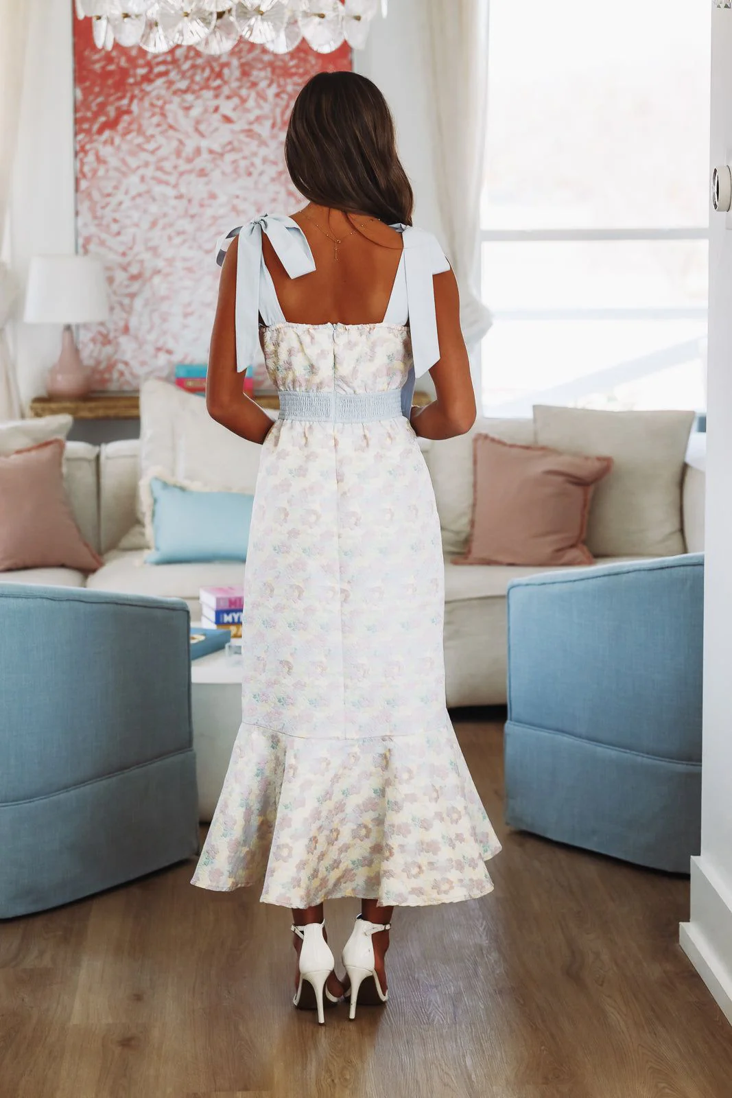 Garden Serenade Maxi Dress - Blue, Pink and Yellow - Image 4