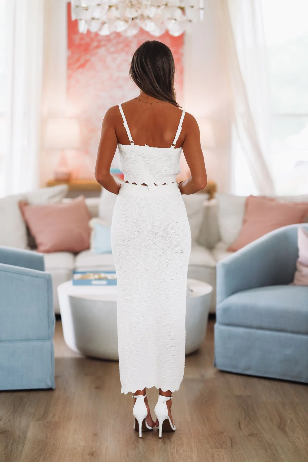 Grecian Coast Top and Midi Skirt Set - Off White - Image 3