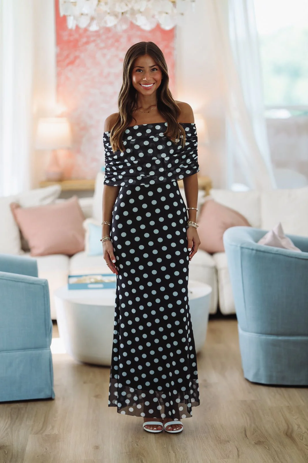 Harlow Midi Dress - Black and White - Image 3