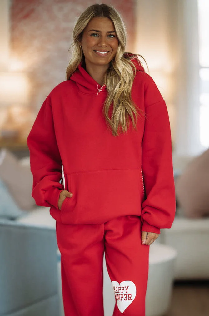 Heartfelt Hoodie by Happy Camper - Red