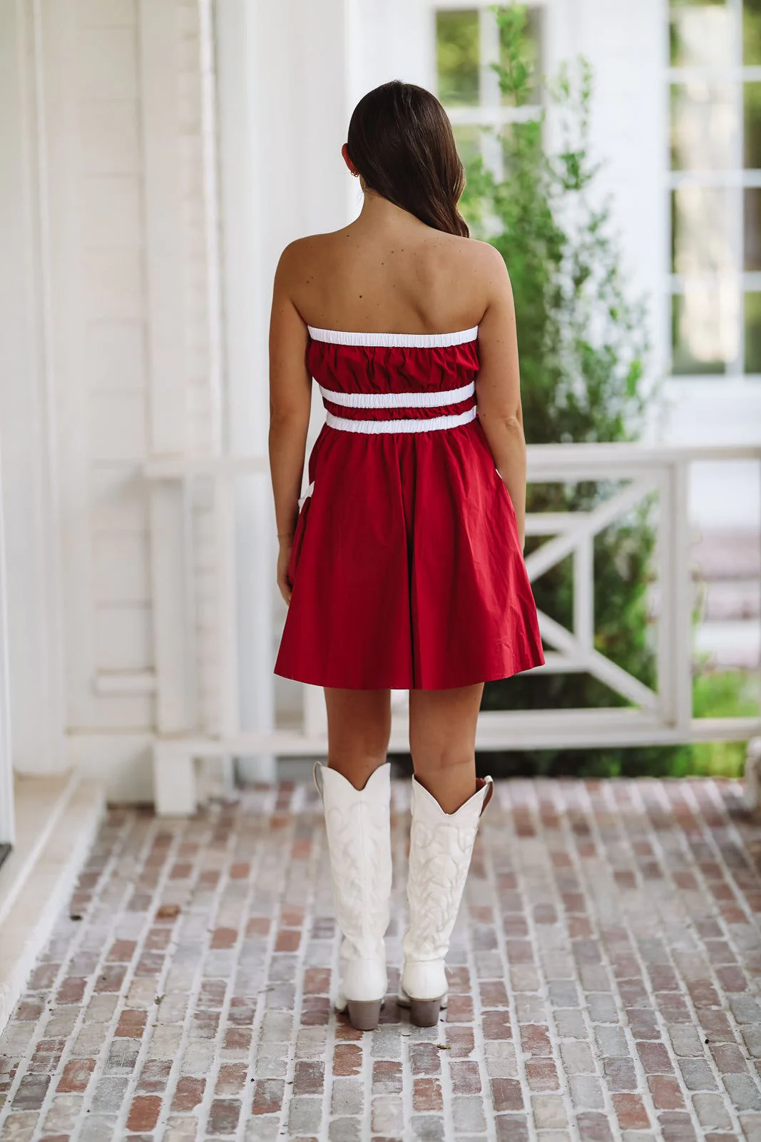 Here I Am Mini Dress - Crimson Red - Image 2