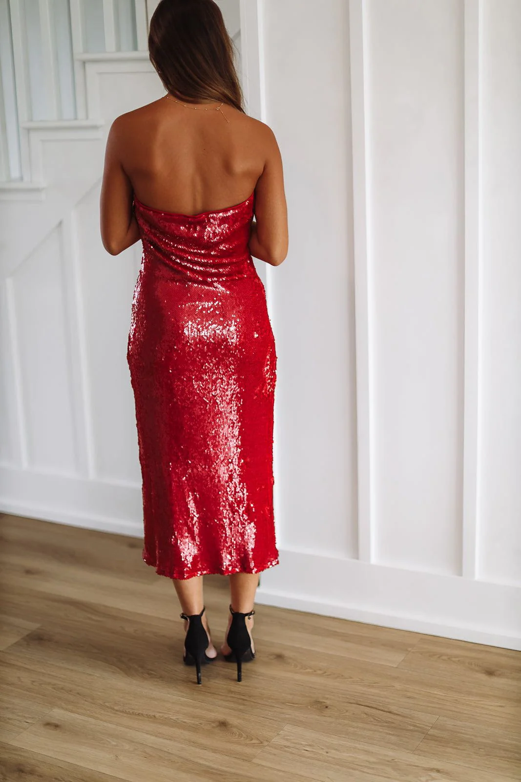 His Love Midi Dress - Red - Image 3